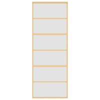 Schuifdeur 76x205 cm mat ESG-glas en aluminium goudkleurig 4