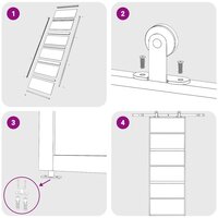 Schuifdeur 76x205 cm mat ESG-glas en aluminium goudkleurig 8