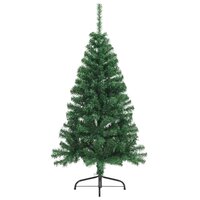 Kunstkerstboom met standaard half 150 cm PVC groen 3