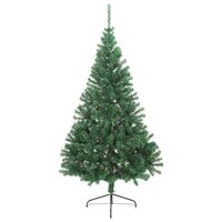 Kunstkerstboom met standaard half 180 cm PVC groen 3