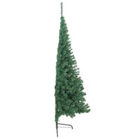 Kunstkerstboom met standaard half 180 cm PVC groen 5