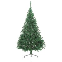 Kunstkerstboom met standaard half 210 cm PVC groen 3