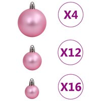 111-delige Kerstballenset polystyreen roze 5