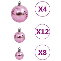 111-delige Kerstballenset polystyreen roze 6