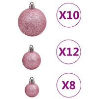 111-delige Kerstballenset polystyreen roze 7