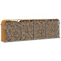 Haardhoutopslag 300x45x100 cm gegalvaniseerd staal houtlook 3