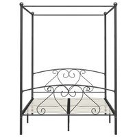 Hemelbedframe metaal grijs 140x200 cm  3