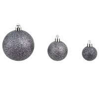 100-delige Kerstballenset 3/4/6 cm wit/grijs 4