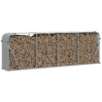 Haardhoutopslag 300x45x100 cm gegalvaniseerd staal lichtgrijs 3