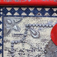 Opbergkist 80x40x45 cm mangohout rood 6