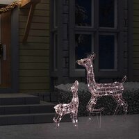 Kerstversiering rendierfamilie 160 LED&amp;apos;s warmwit acryl 3