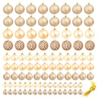 100-delige Kerstballenset 3/4/6 cm rose/goudkleurig 2