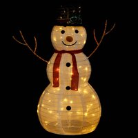 Decoratieve sneeuwpop LED 90 cm luxe stof 3