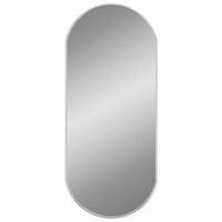 Wandspiegel 70x30 cm ovaal zilverkleurig 2