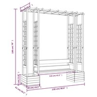 Pergola met bank en plantenbakken ge&iuml;mpregneerd grenenhout 6