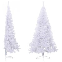Kunstkerstboom met standaard half 210 cm PVC groen 3