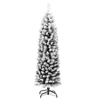 Kunstkerstboom met sneeuw smal 120 cm PVC groen 3