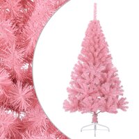 Kunstkerstboom met standaard half 120 cm PVC roze 2