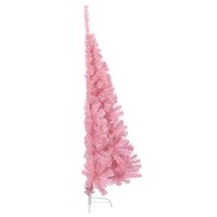 Kunstkerstboom met standaard half 120 cm PVC roze 4
