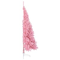 Kunstkerstboom met standaard half 210 cm PVC roze 4