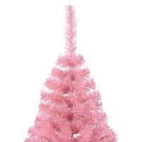 Kunstkerstboom met standaard half 210 cm PVC roze 5