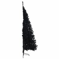 Kunstkerstboom met standaard half 180 cm PVC zwart 4