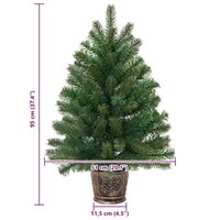 Kunstkerstboom met standaard Groen 95 cm PVC, PE en staal 7