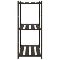 Opbergrek 3-laags 80x38x90 cm massief grenenhout zwart 4