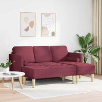 Bankstel 2 pcs Wijnrood 173 x 131 x 67 cm Stof 3