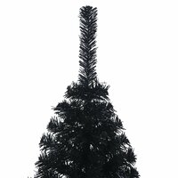 Kunstkerstboom met standaard half 120 cm PVC zwart 5