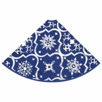 Kerstboomrok luxe met sok 150 cm stof blauw 6