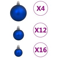111-delige Kerstballenset polystyreen blauw 5