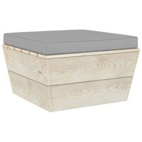 Tuinhocker met kussen pallet ge&iuml;mpregneerd vurenhout 2