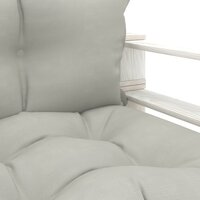 Tuinbank met taupe kussens pallet hout 5