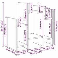 Bijzetkast artisanaal eikenkleurig 60 x 26 x 60 cm Bewerkt hout 8