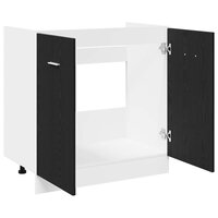 Onderkast voor spoelbak zwart eiken 80x46x81,5 cm bewerkt hout 5