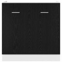 Onderkast voor spoelbak zwart eiken 80x46x81,5 cm bewerkt hout 6