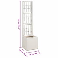 Tuin Bloempot Wit 36 x 36 x 140 cm Polypropyleen 9