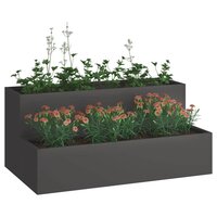 Tuin Bloempot Zwart 100 x 60 x 45 cm Staal 3