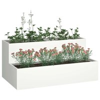 Tuin Bloempot Wit 100 x 60 x 45 cm Staal 3