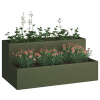 Tuin Bloempot Olijfgroen 100 x 60 x 45 cm Staal 3