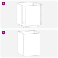 Tuin Bloempot Zwart 32 x 32 x 40 cm Koudgewalst staal 8