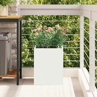 Tuin Bloempot Wit 32 x 32 x 40 cm Koudgewalst staal 4