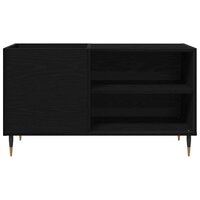 Platenkast met plank Zwart eiken 85 x 38 x 48 cm Bewerkt hout 6