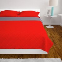 Dubbelzijdige quilt bedsprei rood en grijs 170x210 cm 4