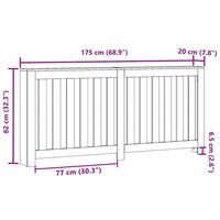 Radiatorafdekking Zwart Eiken 175 x 20 x 82 cm 9