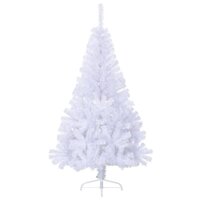 Kunstkerstboom met standaard half 120 cm PVC wit 2