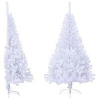 Kunstkerstboom met standaard half 150 cm PVC wit 4