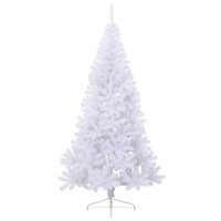 Kunstkerstboom met standaard half 180 cm PVC wit 3