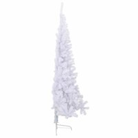 Kunstkerstboom met standaard half 180 cm PVC wit 5